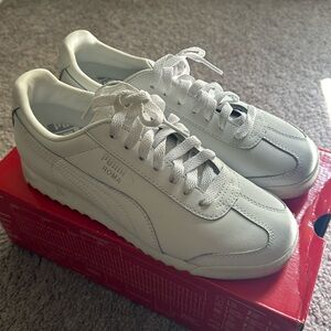 PUMA Classic Roma All White Sneakers Shoes 6.5
